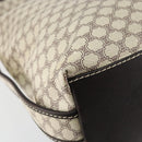 CELINE Macadam Canvas Shoulder Bag PVC Leather White Gold Auth 153319-16