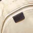 CELINE Macadam Canvas Shoulder Bag PVC Leather White Gold Auth 153319-18