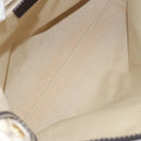 CELINE Macadam Canvas Shoulder Bag PVC Leather White Gold Auth 153319-10