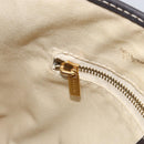 CELINE Macadam Canvas Shoulder Bag PVC Leather White Gold Auth 153319-21