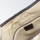 CELINE Macadam Canvas Shoulder Bag PVC Leather White Gold Auth 153319-11