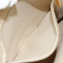 CELINE Macadam Canvas Shoulder Bag PVC Leather White Gold Auth 153319-22