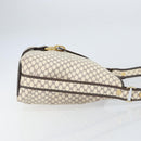 CELINE Macadam Canvas Shoulder Bag PVC Leather White Gold Auth 153319-3