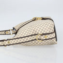 CELINE Macadam Canvas Shoulder Bag PVC Leather White Gold Auth 153319-4