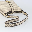 CELINE Macadam Canvas Shoulder Bag PVC Leather White Gold Auth 153319-7