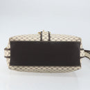 CELINE Macadam Canvas Shoulder Bag PVC Leather White Gold Auth 153319-5