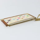 LOUIS VUITTON Multicolor Pochette Cles Coin Purse White M92655 LV Auth 153320-5