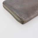 CHANEL Long Wallet Leather Silver CC Auth 153323-16