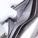 CHANEL Long Wallet Leather Silver CC Auth 153323-21