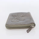 CHANEL Long Wallet Leather Silver CC Auth 153323-3