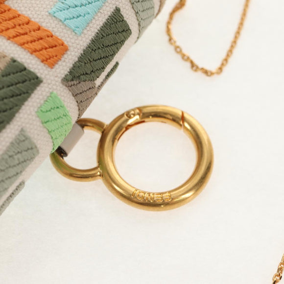 FENDI Zucca Canvas Nano Baguette Pouch Multicolor Auth 153326M