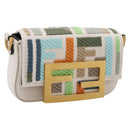 FENDI Zucca Canvas Nano Baguette Pouch Multicolor Auth 153326M-1