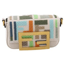 FENDI Zucca Canvas Nano Baguette Pouch Multicolor Auth 153326M-11