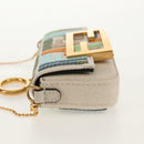 FENDI Zucca Canvas Nano Baguette Pouch Multicolor Auth 153326M-3