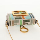 FENDI Zucca Canvas Nano Baguette Pouch Multicolor Auth 153326M-6