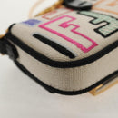FENDI Zucca Canvas Nano Baguette Pouch Multicolor Auth 153327M-18