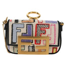 FENDI Zucca Canvas Nano Baguette Pouch Multicolor Auth 153327M-13