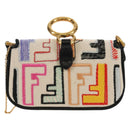 FENDI Zucca Canvas Nano Baguette Pouch Multicolor Auth 153327M-2