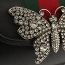 GUCCI Totem Butterfly Web Sherry Line Bag Leather Black 505387 Auth 153330SAM-18