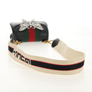 GUCCI Totem Butterfly Web Sherry Line Bag Leather Black 505387 Auth 153330SAM-7