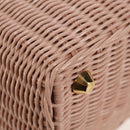 PRADA MIDOLLINO PATCH Wicker Basket Bag Bag Rattan Pink Gold 1BG835 Auth 153331V-18