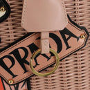PRADA MIDOLLINO PATCH Wicker Basket Bag Bag Rattan Pink Gold 1BG835 Auth 153331V-20
