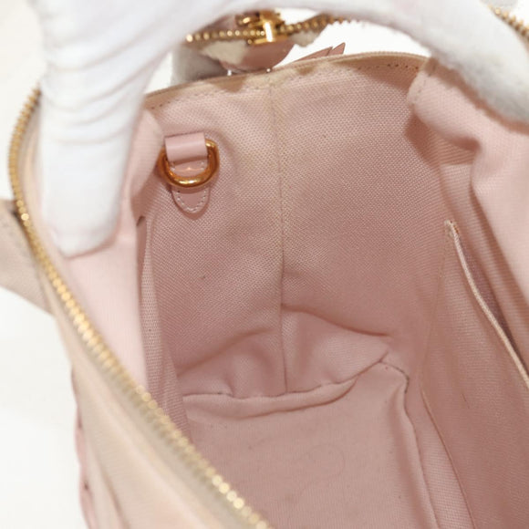 PRADA MIDOLLINO PATCH Wicker Basket Bag Bag Rattan Pink Gold 1BG835 Auth 153331V