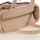 PRADA MIDOLLINO PATCH Wicker Basket Bag Bag Rattan Pink Gold 1BG835 Auth 153331V-6