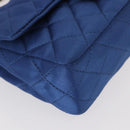 CHANEL Matelasse 20 Chain Shoulder Bag Satin Blue Gold CC Auth 153332SM-14