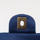 CHANEL Matelasse 20 Chain Shoulder Bag Satin Blue Gold CC Auth 153332SM-9