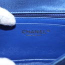 CHANEL Matelasse 20 Chain Shoulder Bag Satin Blue Gold CC Auth 153332SM-22