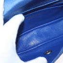 CHANEL Matelasse 20 Chain Shoulder Bag Satin Blue Gold CC Auth 153332SM-10