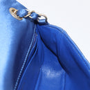 CHANEL Matelasse 20 Chain Shoulder Bag Satin Blue Gold CC Auth 153332SM-23
