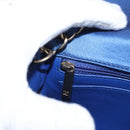 CHANEL Matelasse 20 Chain Shoulder Bag Satin Blue Gold CC Auth 153332SM-25