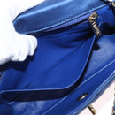 CHANEL Matelasse 20 Chain Shoulder Bag Satin Blue Gold CC Auth 153332SM-27