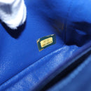 CHANEL Matelasse 20 Chain Shoulder Bag Satin Blue Gold CC Auth 153332SM-11