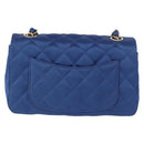 CHANEL Matelasse 20 Chain Shoulder Bag Satin Blue Gold CC Auth 153332SM-2