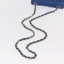 CHANEL Matelasse 20 Chain Shoulder Bag Satin Blue Gold CC Auth 153332SM-7