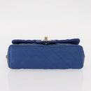 CHANEL Matelasse 20 Chain Shoulder Bag Satin Blue Gold CC Auth 153332SM-5