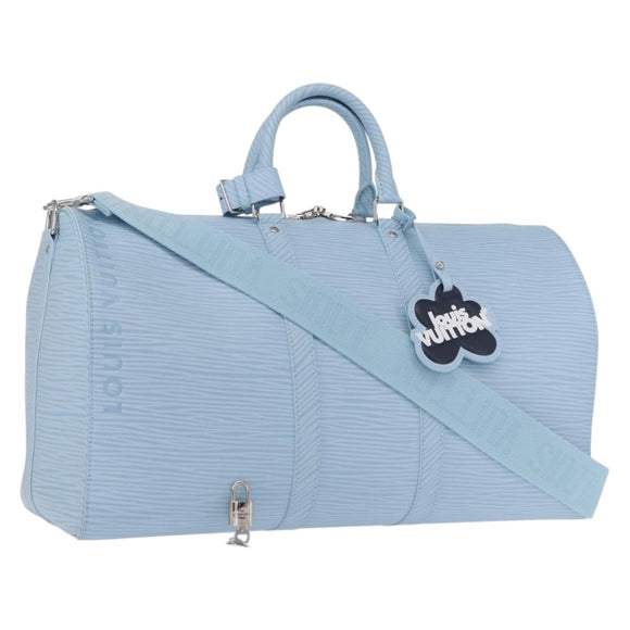 LOUIS VUITTON Epi XL Keepall Bandouliere 50 Bag Ice Blue M24949 LV Auth 153333SM