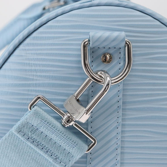 LOUIS VUITTON Epi XL Keepall Bandouliere 50 Bag Ice Blue M24949 LV Auth 153333SM