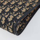 Christian Dior Trotter Canvas Shoulder Bag Navy Gold Auth 153348-9