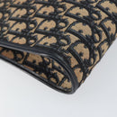 Christian Dior Trotter Canvas Shoulder Bag Navy Gold Auth 153348-14