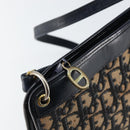 Christian Dior Trotter Canvas Shoulder Bag Navy Gold Auth 153348-10