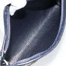 Christian Dior Trotter Canvas Shoulder Bag Navy Gold Auth 153348-12