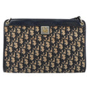 Christian Dior Trotter Canvas Shoulder Bag Navy Gold Auth 153348-13