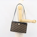 Christian Dior Trotter Canvas Shoulder Bag Navy Gold Auth 153348-20