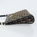 Christian Dior Trotter Canvas Shoulder Bag Navy Gold Auth 153348-4