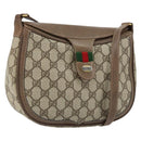 GUCCI GG Supreme Web Sherry Line Bag PVC Beige Gold 10 02 056 Auth 153349-1