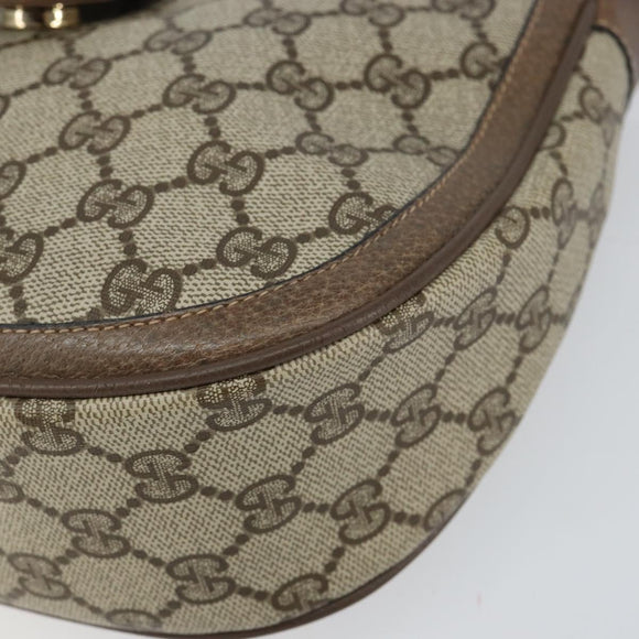 GUCCI GG Supreme Web Sherry Line Bag PVC Beige Gold 10 02 056 Auth 153349